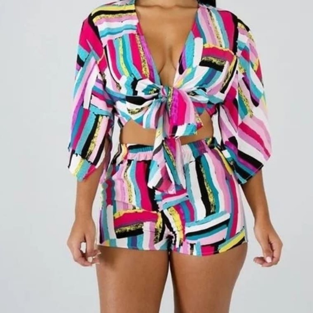 Kimono style short set